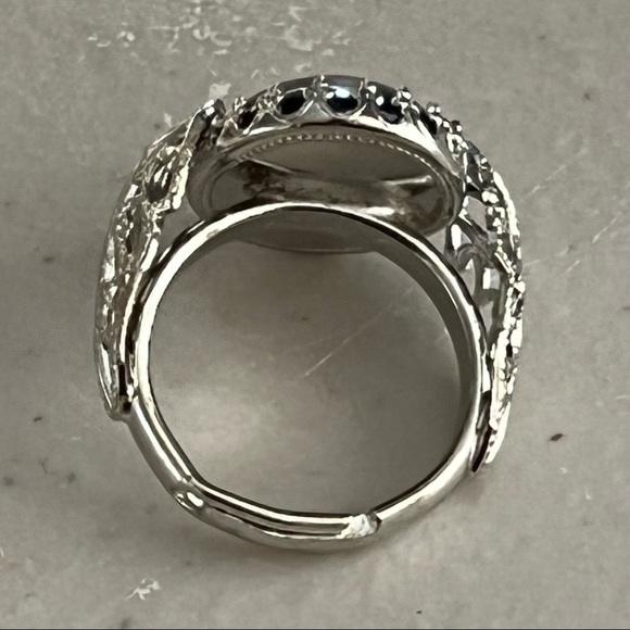 VINTAGE 1950s Faux gemstone & silver Ring JUDY LEE Label NEVER WORN Adjustable - Picture 13 of 16